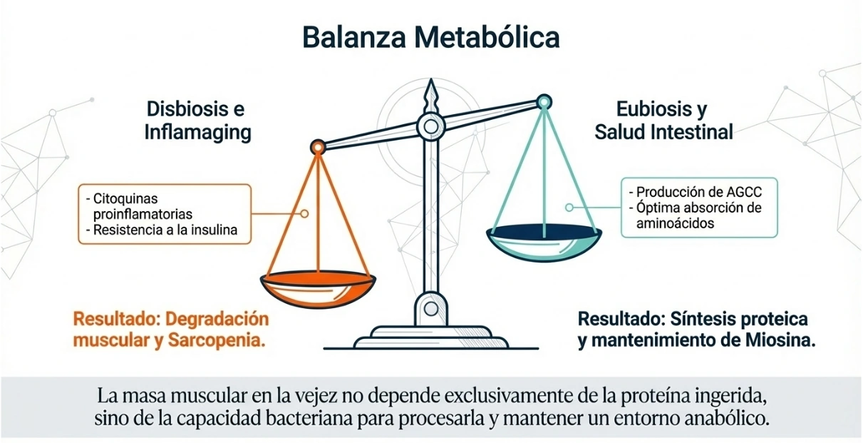 Microbiota intestinal, sarcopenia y balance metabólico en la vejez