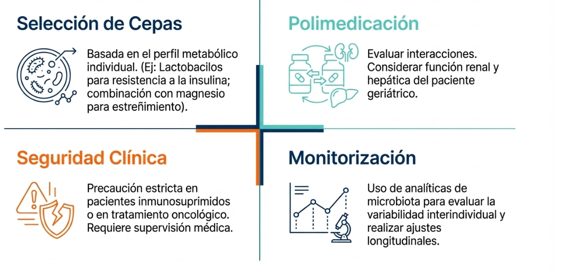 Selección de cepas, polimedicación y seguridad de probióticos en mayores