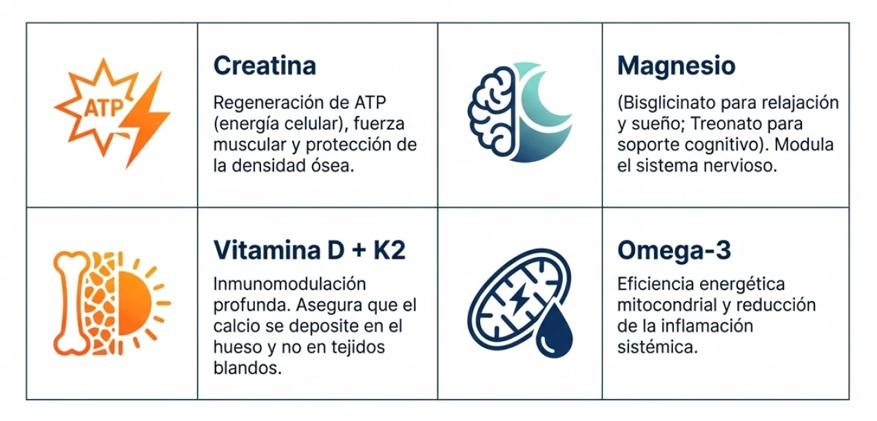 Suplementación con vitamina D magnesio y nutrientes en perimenopausia