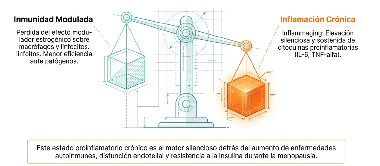 Inflamación crónica e inmunidad modulada durante la transición menopáusica