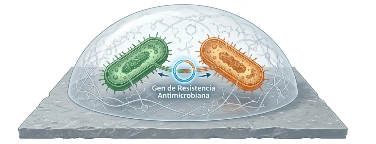 Biopelículas en microplásticos y resistencia antimicrobiana