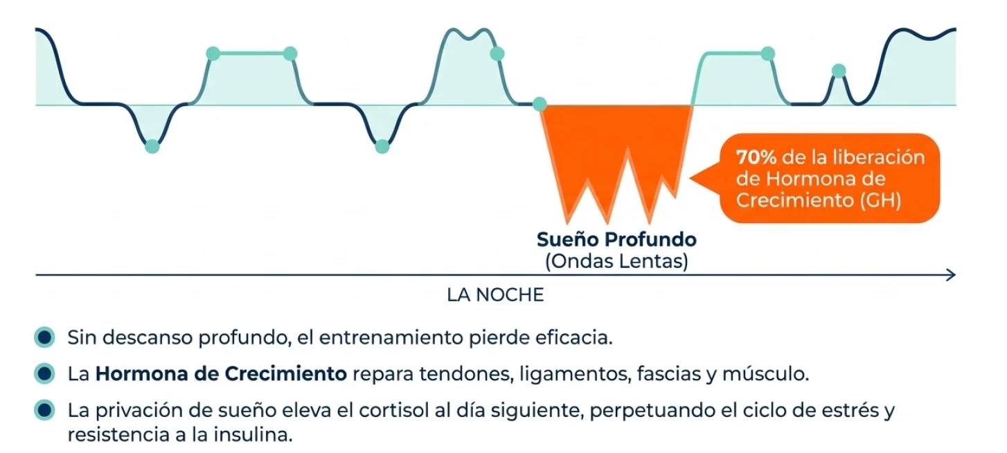 Sueño profundo hormona de crecimiento y recuperación en perimenopausia