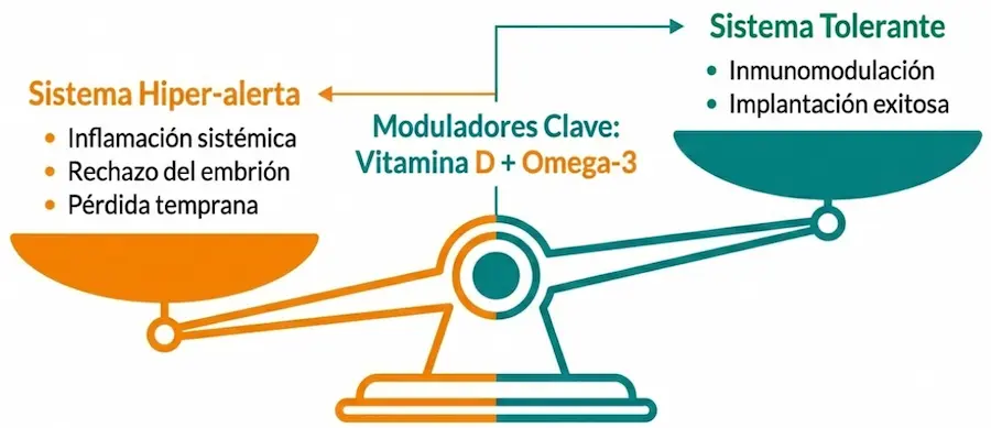 Inmunomodulación en fertilidad: equilibrio entre inflamación y sistema tolerante.