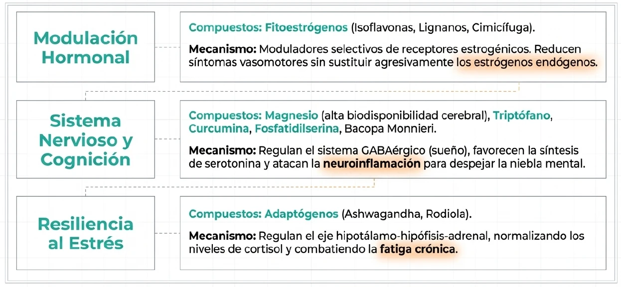 Suplementación por ejes funcionales en el abordaje integrativo de la menopausia
