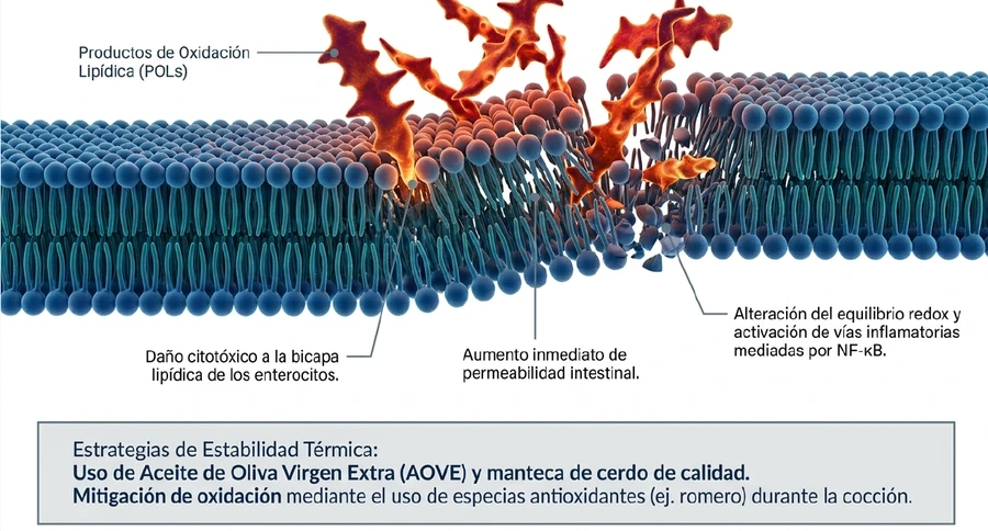 Oxidación y barrera intestinal Daño oxidativo sobre membranas celulares y aumento de permeabilidad intestinal