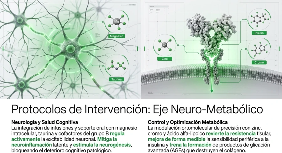 Intervención neuro metabólica con magnesio zinc y soporte mitocondrial