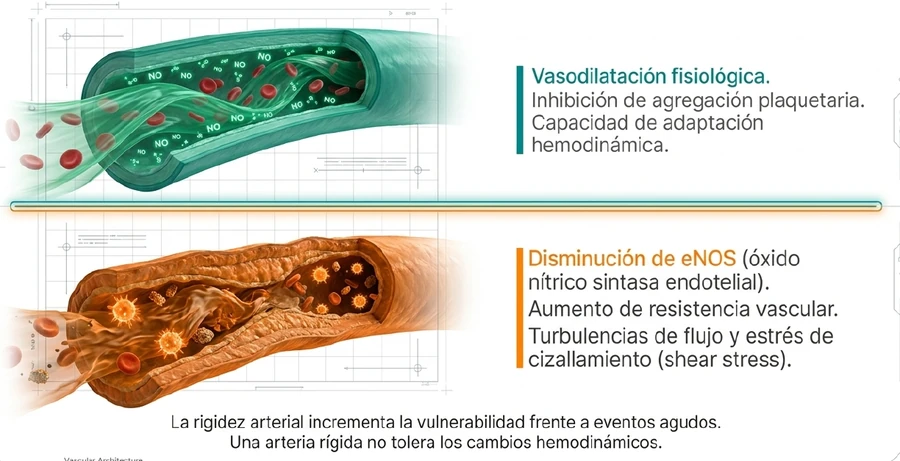 Integridad endotelial Comparación entre homeostasis endotelial y disfunción vascular