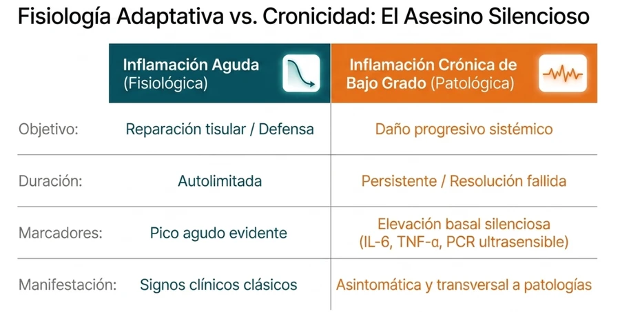 Iceberg de inflamación de bajo grado y mecanismos celulares asociados