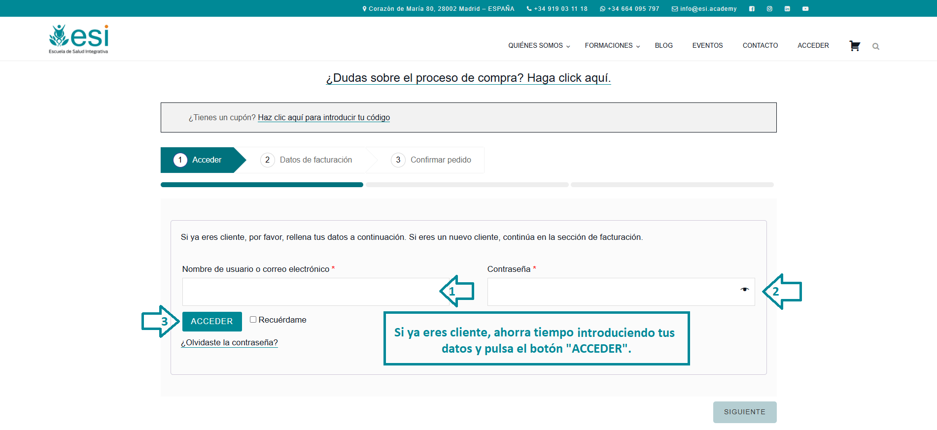 Si ya eres cliente, identifícate con tu usuario y contraseña