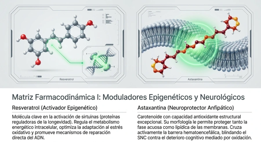 Resveratrol y astaxantina como moduladores antioxidantes y epigenéticos