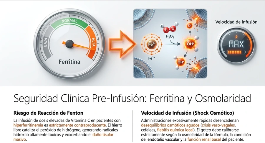 Factores de seguridad clínica antes de infusión intravenosa de vitamina C